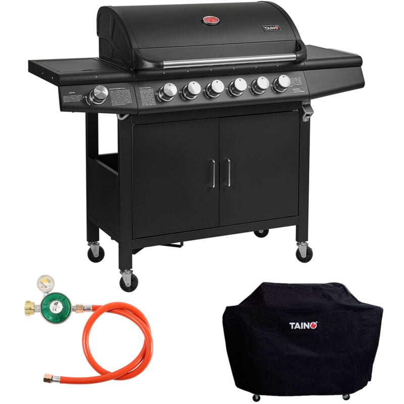 Taino - red 6+1 Brenner Gasgrill Abdeckung Set Gasregler bbq Grill Zubehör Cover