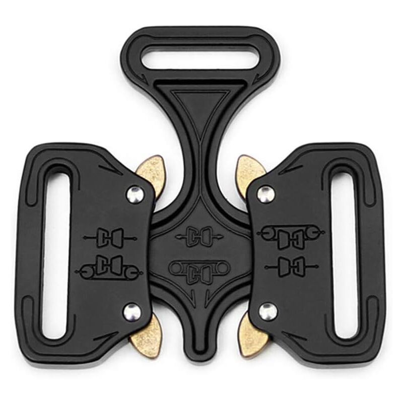 Taktische Schnalle aus schwarzem Metall in Militärqualität für Hundehalsbänder, Reisetaschen, DIY-Gürtel, Kleidungszubehör, 38 mm Breite