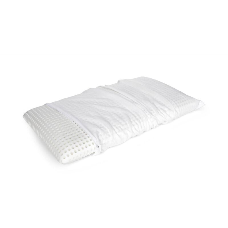 Kissen für das Bett, 100% Made in Italy, Abnehmbares 'Seifen'-Kissen aus perforiertem Memory-Schaum, hypoallergen und atmungsaktiv, 70x39x h10 cm