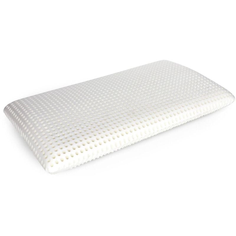 Kissen für Bett, 100% Made in Italy, Ergonomisches 'Seifen'-Kissen aus perforiertem Memory-Schaum, hypoallergen und atmungsaktiv, 70x39xh10 cm