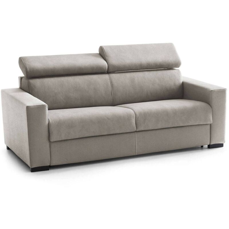 Talamo Italia Festes Sofa Susanna, 3-Sitzer-Sofa, 100% Made in Italy, Sofa-Wohnzimmer, aus gepolstertem Stoff, mit verstellbaren Kopfstützen und