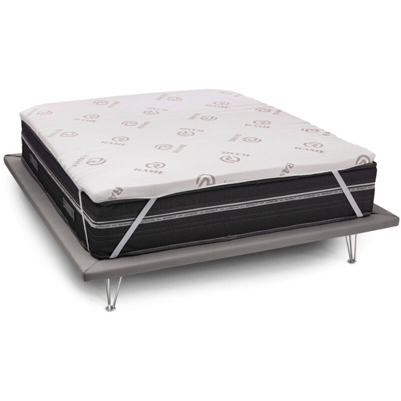 Doppelbett Topper Lucilla, Topper erneuert die Matratze mit abnehmbarem Bezug aus Memory Foam und Kupferfasern, 100% Made in Italy, Anti-Milbe und