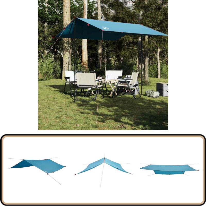 Tarp Blau 300x294 cm Wasserdicht - Zelttarp - Campingzelt - Wasserdichter Schutz - UV-Schutz - Wanderzelt