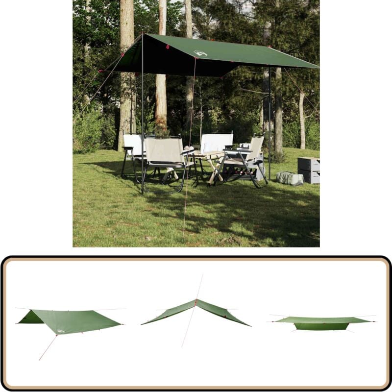 Tarp Grün 300x294 cm Wasserdicht - Zelte - Campingzelt - Regenschutz - Outdoor Ausrüstung - Wanderzubehör