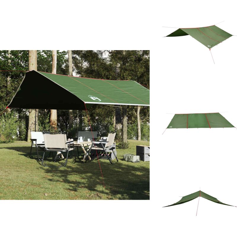 Tarp Grün 420x440 cm Wasserdicht - Zelte - Campingzelt - Regenschutz - Wasserdichte Plane - Polyesterzelt