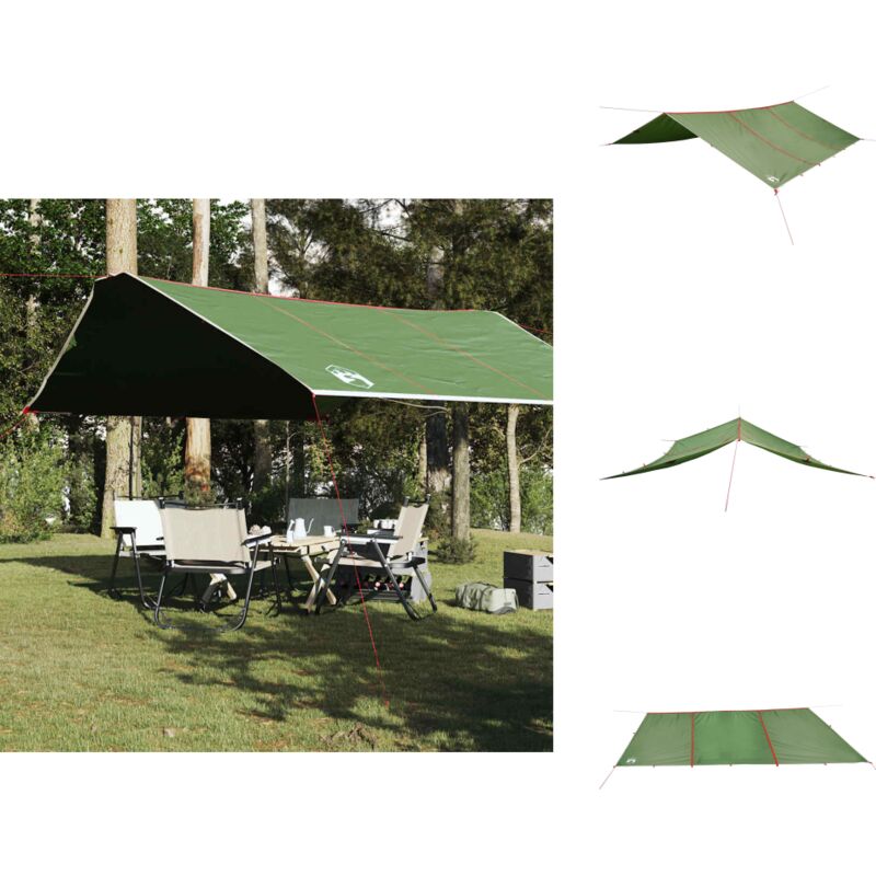 Tarp Grün 420x440 cm Wasserdicht - Zelttarp - Campingzelt - Regenschutz - Wasserdichte Plane - Outdoor Ausrüstung