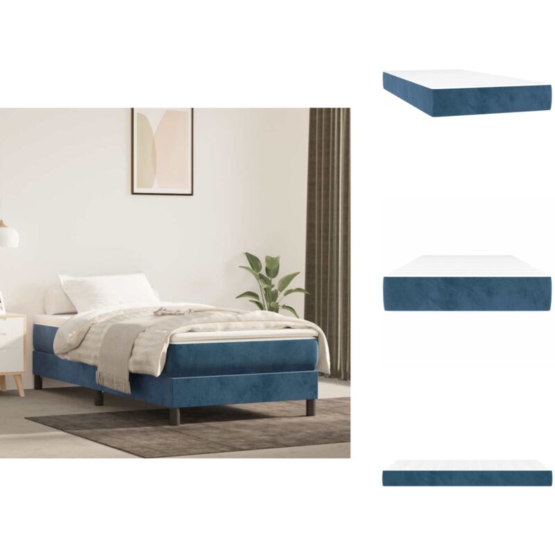 Taschenfederkernmatratze für Kinder Blau 80x160 cm Samt - Taschenfederkernmatratze Für Kinder - Taschenfederkernmatratzen Für Kinder - Matratze