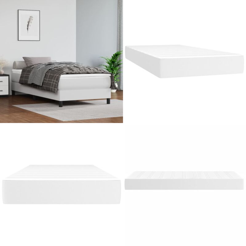 Taschenfederkernmatratze Weiß 100x200x20 cm Kunstleder - Taschenfederkernmatratze - Weisse Matratze - Kunstleder Matratze - Mittelhart Matratze