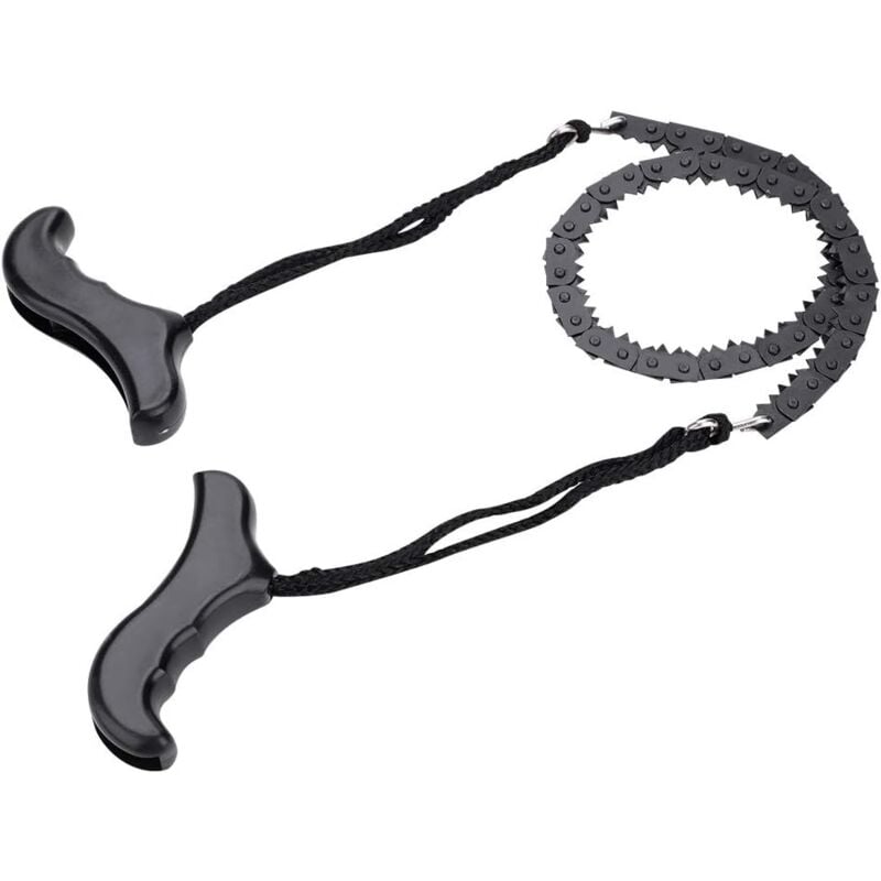 Aougo - Taschenkettensäge, Survival-Handsäge, tragbare, leichte Metall-Handkettensäge, Outdoor-Notfall-Überlebenszubehör