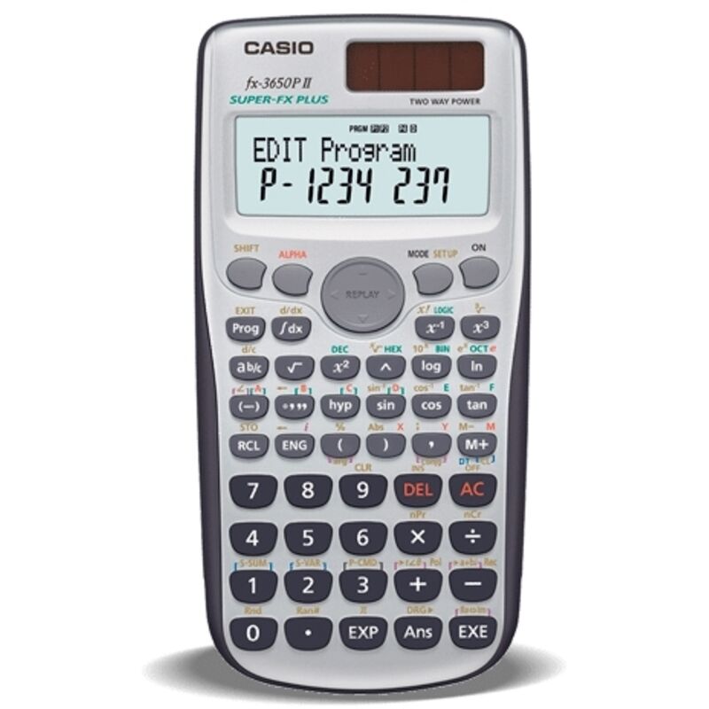 Casio - FX-3650PII Taschenrechner Wissenschaftlicher Rechner Schwarz, Silber