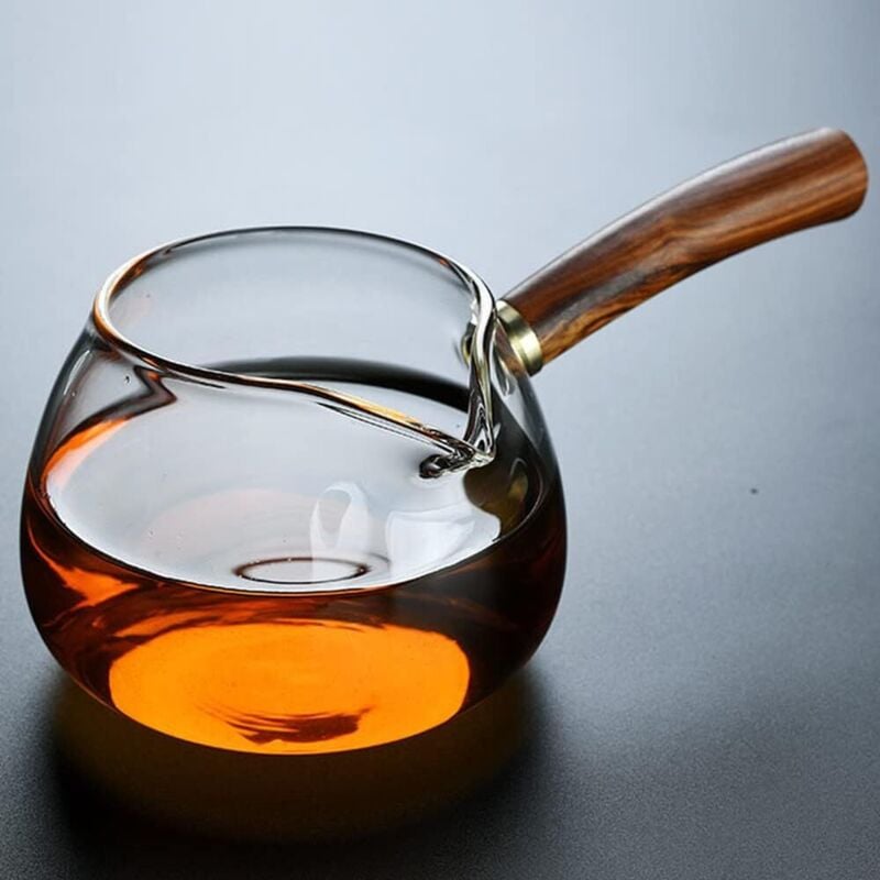 Tasse à thé chinoise en verre de 360 ml avec poignée latérale, service à thé Kung Fu pour cérémonie du thé