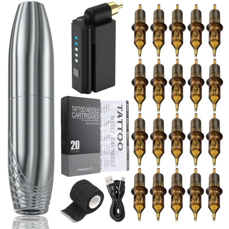 Tattoo-Maschinen-Set, Tattoo-Stift, Professionelle Tätowiermaschine« 24 pcs, Mini-Tattoo-Stift, klein Kinsi