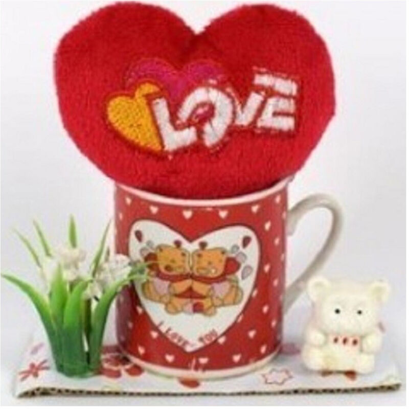 Trade Shop Traesio - Trade Shop - tazzina mit heart peluche idea regal san valentino 10.5X11X5CM confect -