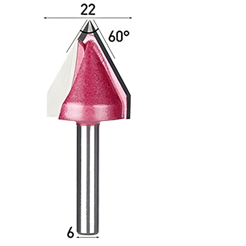 TCT 3D V-Messer 60° 6 x 22 mm Schnitzmesser