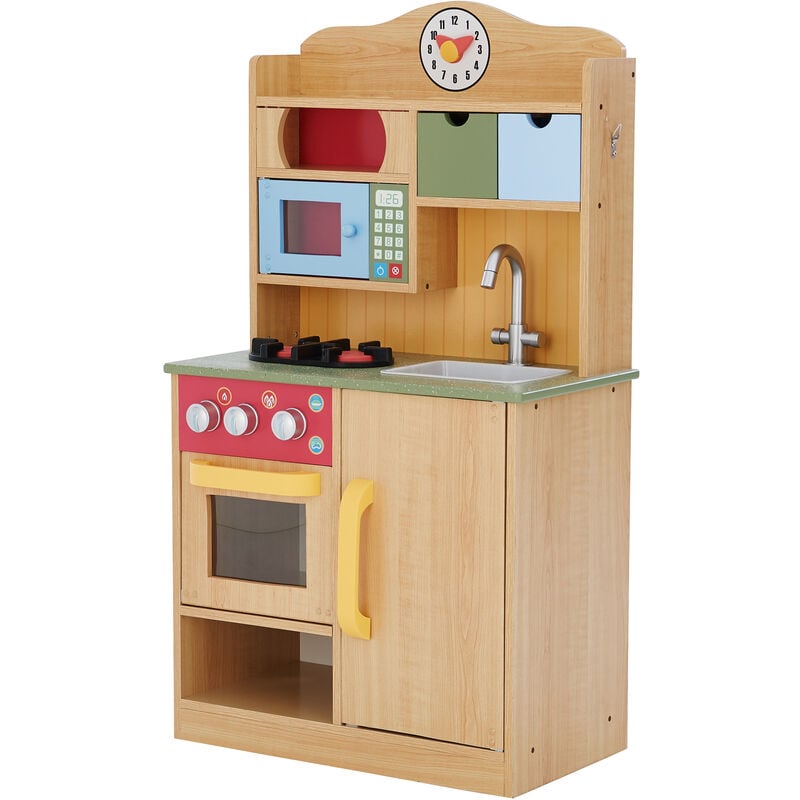 Teamson Kids - Florence Kinderküche – Kleine Spielküche mit Zubehör, Holzdesign