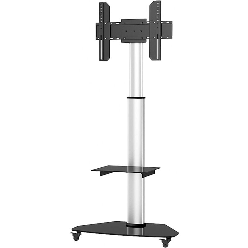 Techly - tv Trolley silber fuer 37-70 led lcd Fernseher max. vesa Groesse unterstuezt 600x400.Halterung kann um 90Grad gedreht werden.