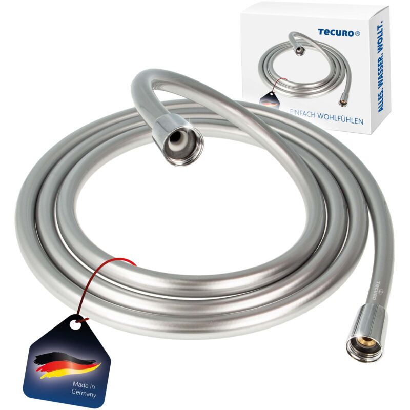 Premium Brauseschlauch 1,25 m, verdrehsicher, silberglatt, ktw/dvgw - Tecuro