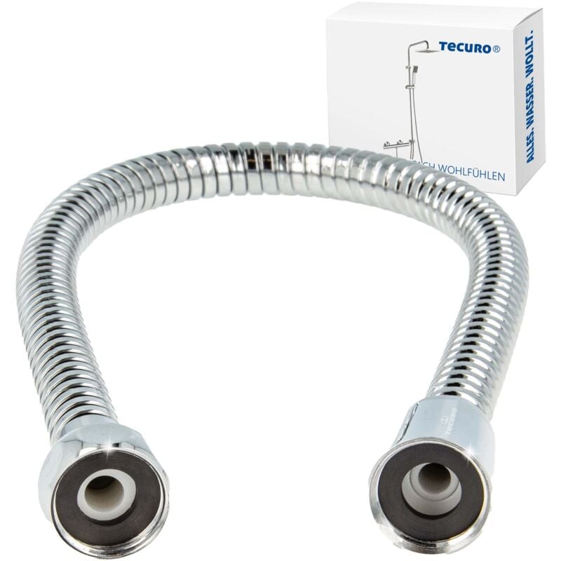 tecuro Metall Agraff Brauseschlauch 0,75 m, doppelt gewickelt, hochglanzverchromt