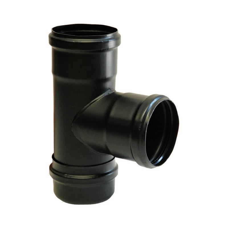 Ferrari Srl - tee 90° ffm - stahl 1.2 mit blindstopfen - l 220 mm tee 90° mit blindstopfen dn100 'schwarz' att.ffm pellet 1.2