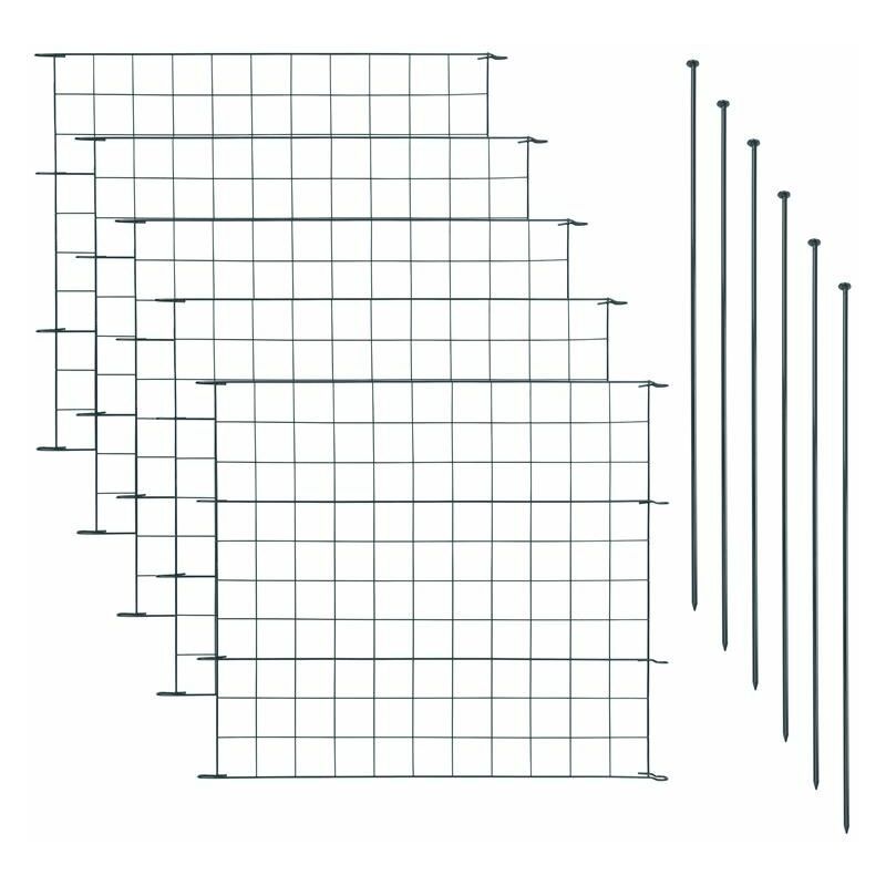 Estexo - Teichzaun Gartenzaun 11tlg Set Teich Zaun 5 Zaunelemente Gitterzaun Anthrazit Gerade