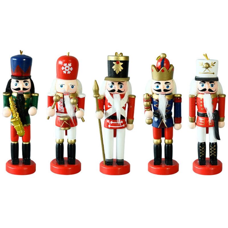 Teil/satz Weihnachten Nussknacker Holz Ornamente Saxophon Soldaten Manuelle Dekorationen 13cm Baum Dekoration
