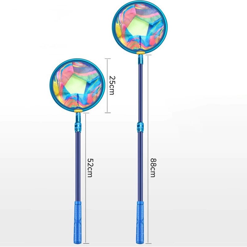 Teleskop-Fischernetz für Kinder, Reise-Fischernetz für Elritzen, Schmetterlingskrabben, Blau - Sportartikel - Angeln - Angelausrüstung - Netze