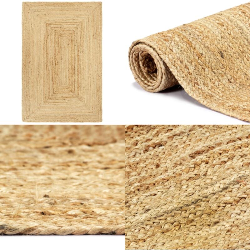 Teppich Handgefertigt Jute 180x250 cm - Naturfaser Teppich - Jute Teppich - Wohnzimmer Teppich - Schlafzimmerschmuck - Flur Teppich - Home & Living