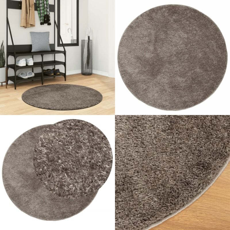 Vidaxl - Teppich istan Hochflor Glänzend Grau ø 100 cm - Weicher Teppich - Hochflor - Kunstfell - Grauer Teppich - Rund Teppich - Home & Living