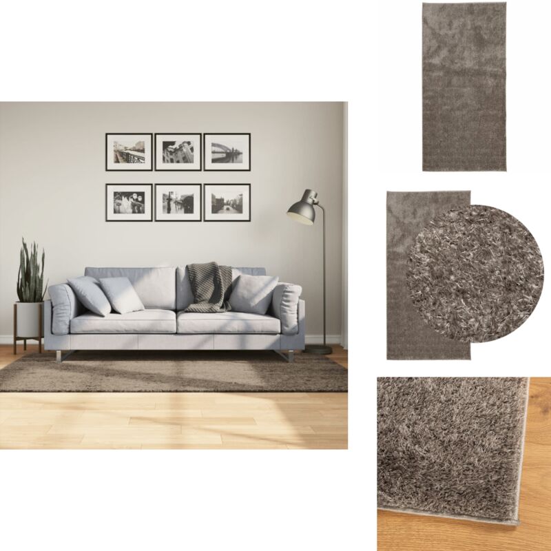 Vidaxl - Teppich istan Hochflor Glänzend Grau 100x200 cm - Weicher Teppich - Hochflor - Kunstfell - Grauer Teppich - Rutschfester Teppich