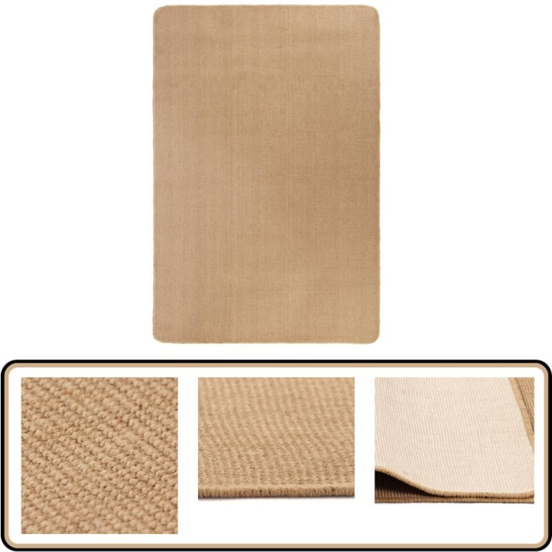 Teppich Jute mit Latexrücken 160x230 cm Natur - Naturtextilien - Jute Teppich - Wohnzimmer Teppich - Schlafzimmer Teppich - Rutschfester Teppich