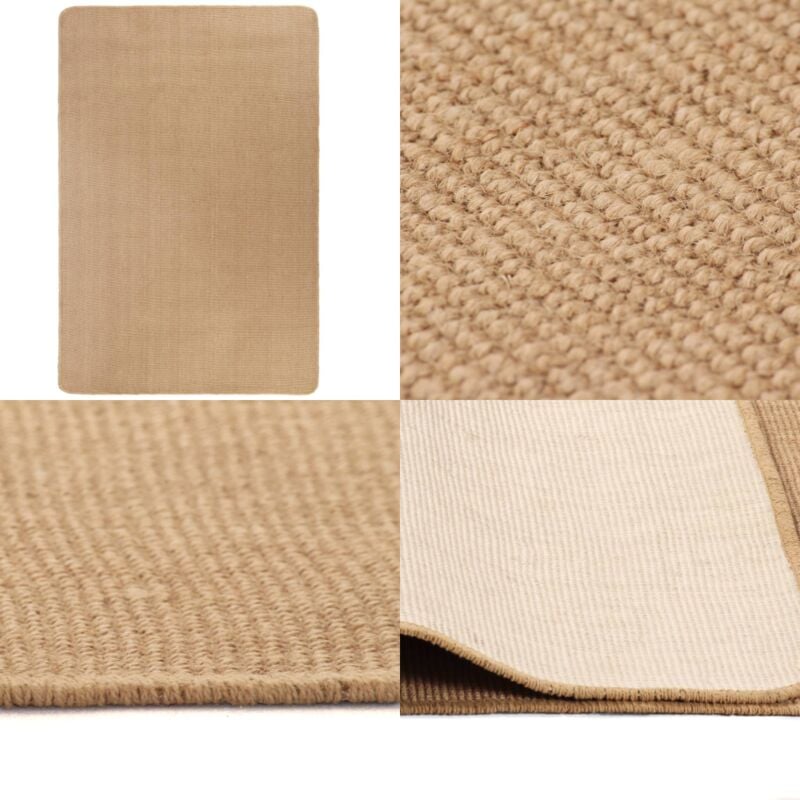 Teppich Jute mit Latexrücken 80x160 cm Natur - Naturtextilien - Jute Teppich - Wohnzimmer Teppich - Flur Teppich - Antistatik - Home & Living