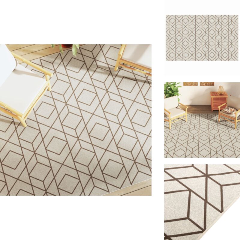 Teppich Kurzflor Mehrfarbig 190x300 cm Rutschfest - Weicher Teppich - Polyester Teppich - Geometrisches Muster - Flur Teppich - Wohnraum Teppich