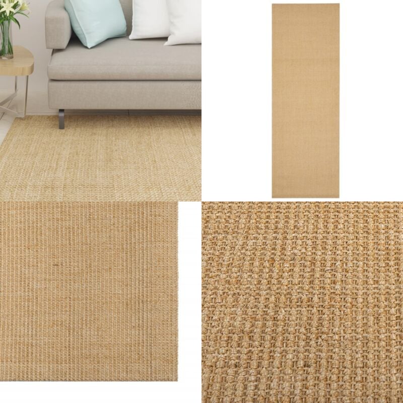 Teppich Natur Sisal 100x300 cm - Naturfaser Teppich - Sisalteppich - Wohnzimmer Teppich - Flur Teppich - Schlafzimmer Teppich - Home & Living
