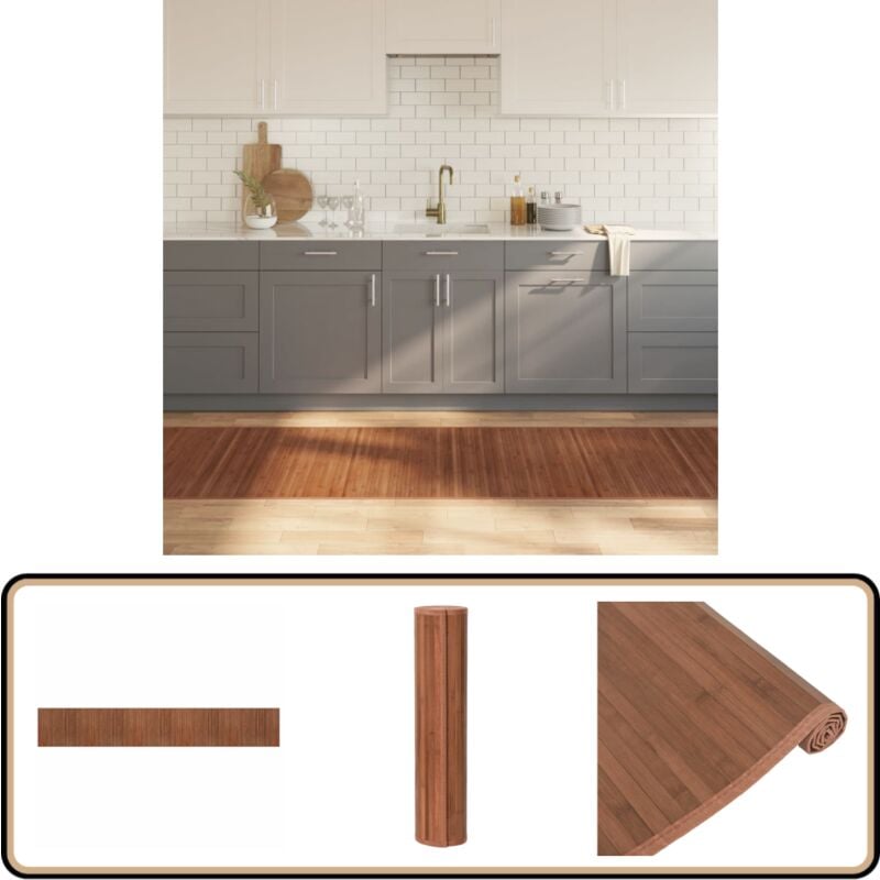 Vidaxl - Teppich Rechteckig Braun 80x1000 cm Bambus - Bambus Teppich - Naturfaser Teppich - Wohnraum Teppich - Flur Teppich - Lange Teppiche