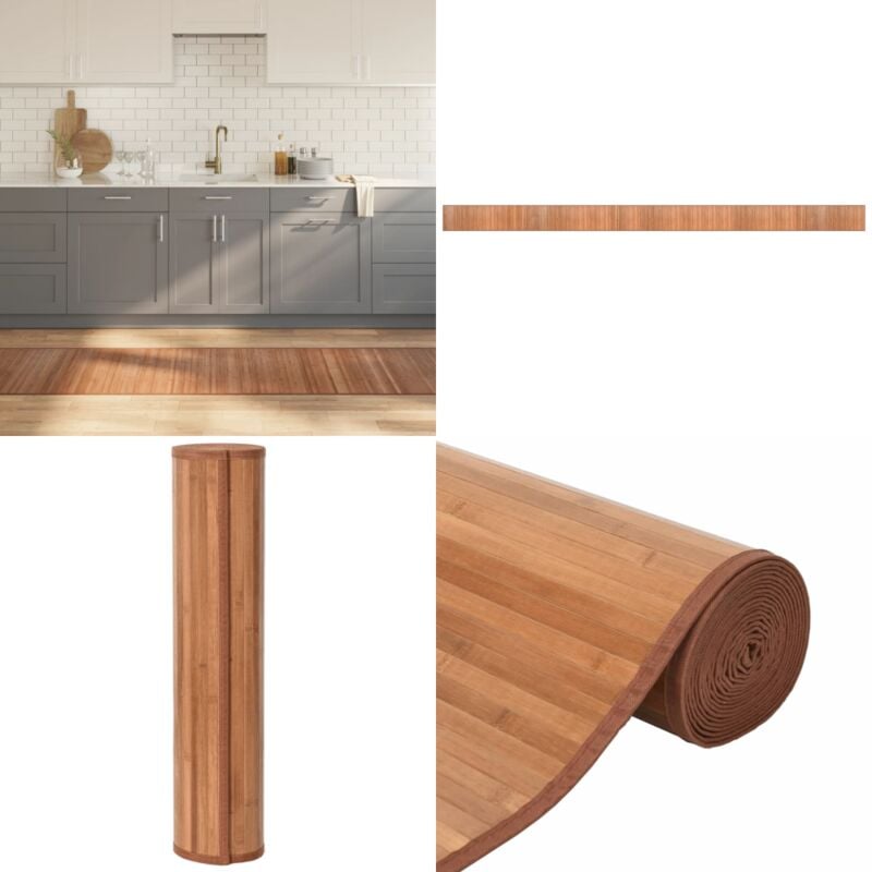 Teppich Rechteckig Natur 60x1000 cm Bambus - Bambus Teppich - Naturfaser Teppich - Wohnraum Teppich - Flur Teppich - Rutschfester Teppich - Home &