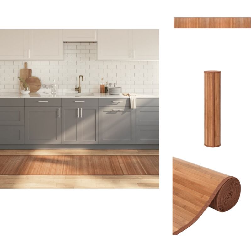 Teppich Rechteckig Natur 70x500 cm Bambus - Naturfaser Teppich - Bambus Teppich - Wohnraum Teppich - Flur Teppich - Lange Teppich