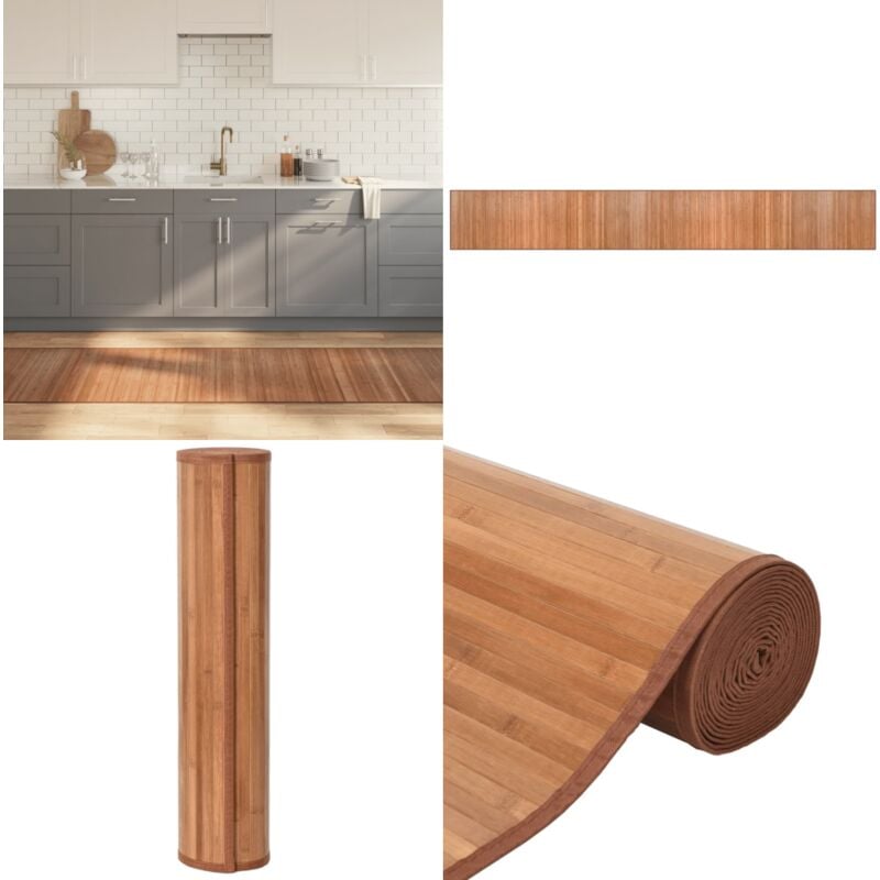 Teppich Rechteckig Natur 70x500 cm Bambus - Naturfaser Teppich - Bambus Teppich - Wohnraum Teppich - Flur Teppich - Lange Teppich - Home & Living