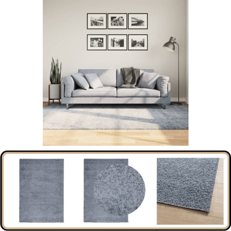 Vidaxl - Teppich Shaggy Hochflor Modern Blau 160x230 cm - Shaggy Teppich - Blau - Hochflor - Wohnzimmer Teppich - Flur Teppich