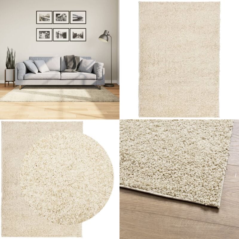 Teppich Shaggy Hochflor Modern Golden 120x170 cm - Shaggy Teppich - Goldener Teppich - Flauschiger Teppich - Wohnzimmer Teppich - Schlafzimmers