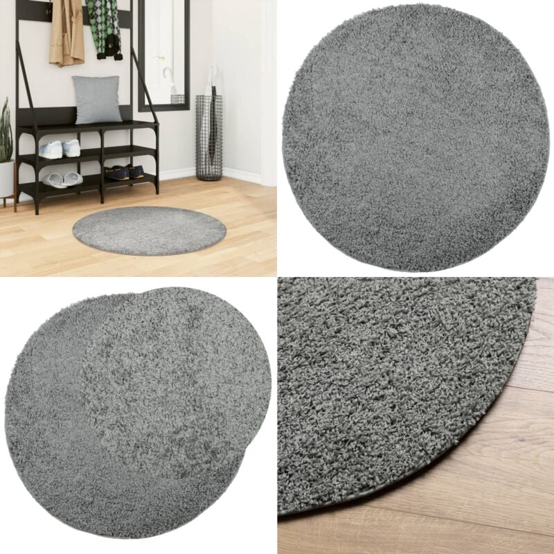 Vidaxl - Teppich Shaggy Hochflor Modern Grün ø 80 cm - Shaggy Teppich - Hochflor Teppich - Grüner Teppich - Wohnzimmer Teppich - Schlafzimmers