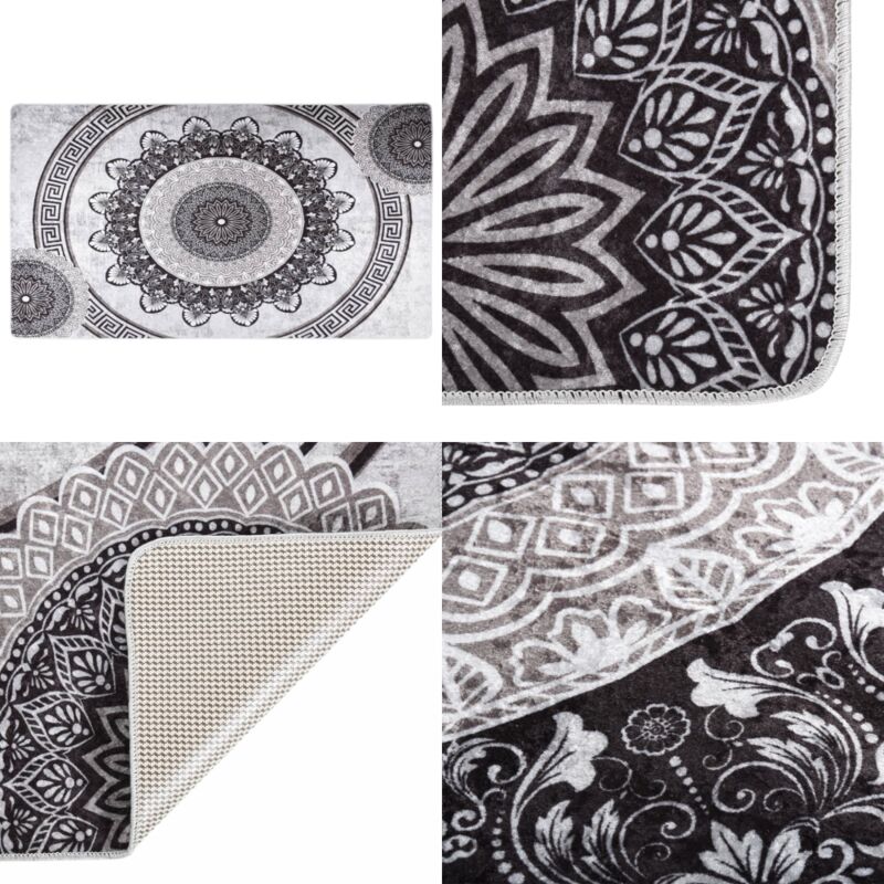 Vidaxl - Teppich Waschbar 190x300 cm Mehrfarbig Rutschfest - Samt Teppich - Wohnzimmer Teppich - Flur Teppich - Schlafzimmer Teppich - Multifarben