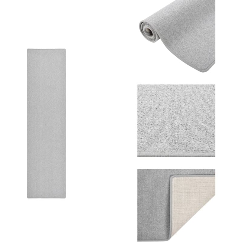 Teppichläufer Hellgrau 80x300 cm - Teppichläufer - Hellgrauer Teppich - Wohnzimmerteppich - Schlafzimmersteppich - Küchenteppich
