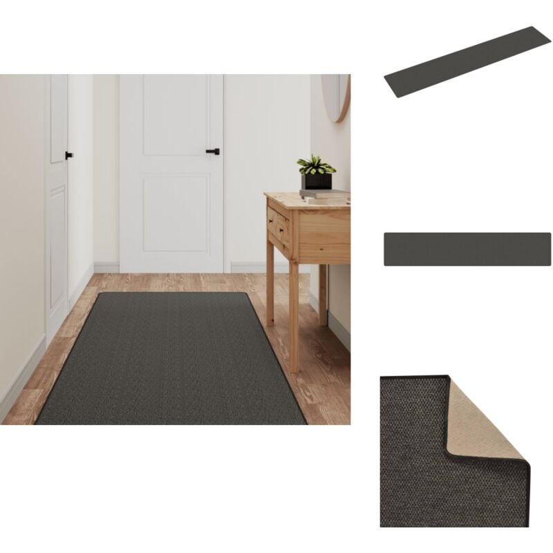 Teppichläufer Sisal-Optik Anthrazit 80x400 cm - Teppichläufer - Sisal Look - Anthrazit - Wohnbereich - Flurboden