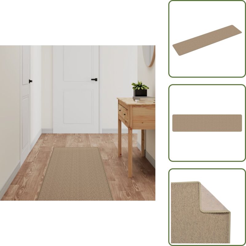Teppichläufer Sisal-Optik Sandfarben 50x200 cm - Teppichläufer - Sisal Look - Bodenbelag - Wohnbereich - Flurboden