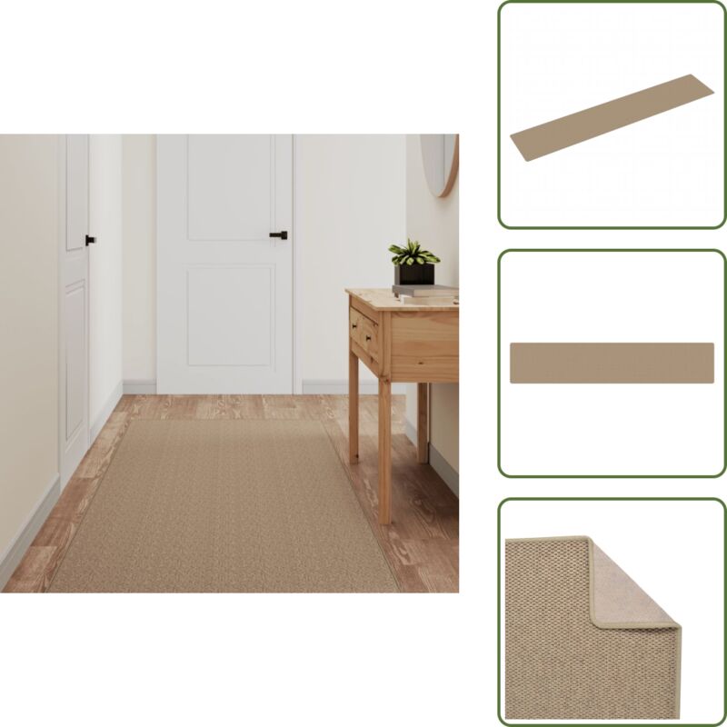 Teppichläufer Sisal-Optik Sandfarben 80x400 cm - Teppichläufer - Sisal Look - Bodenbelag - Wohnbereich - Flurboden