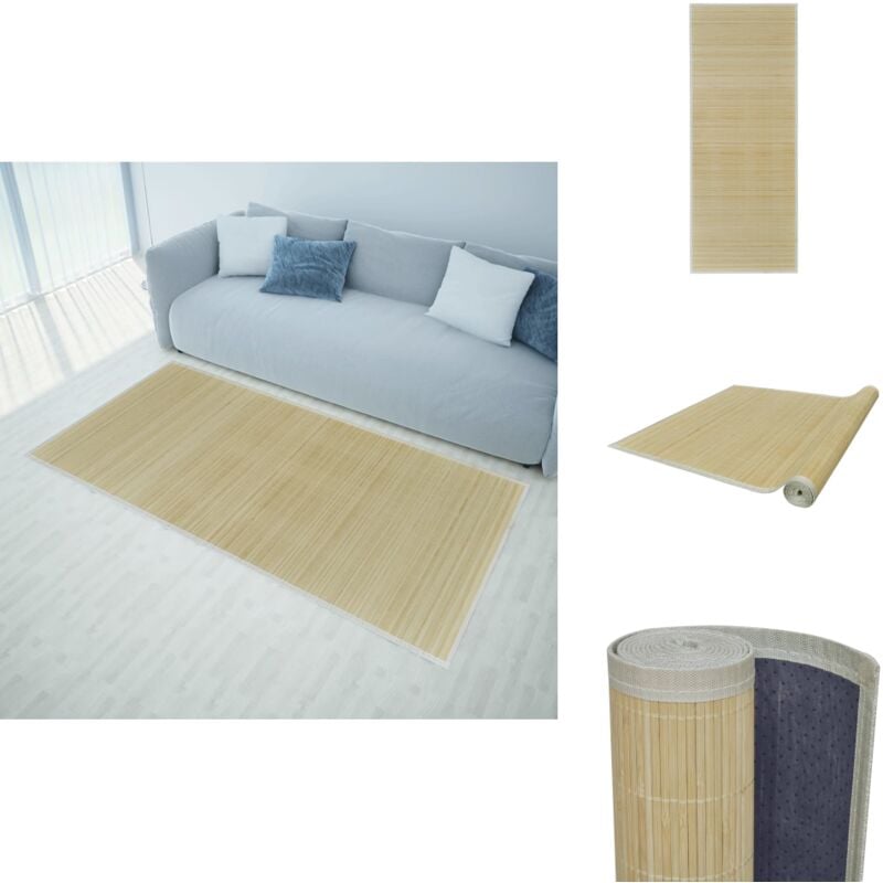 Vidaxl - Teppich Bambus Natur Rechteckig 150x200 cm - Bambus Teppich - Naturfaser Teppich - Rattan Teppich - Wohnzimmer Teppich - Flur Teppich