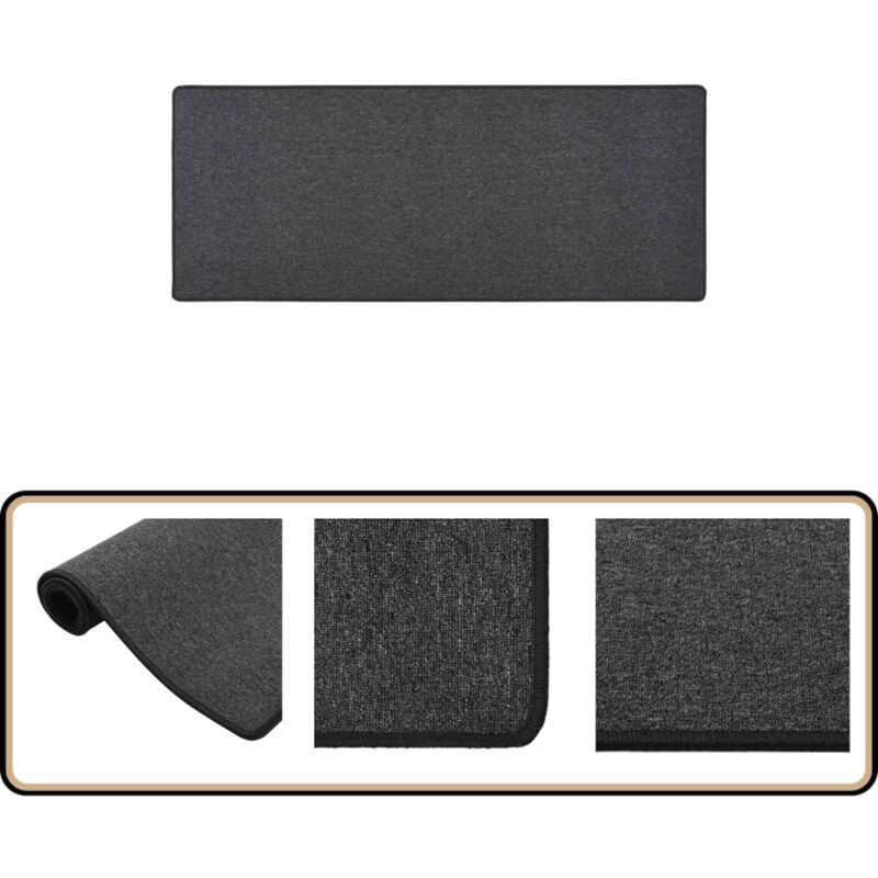 Teppichläufer Anthrazit 80x200 cm - Teppichläufer - Anthrazit - Wohnzimmerteppich - Schlafzimmersteppich - Küchenteppich