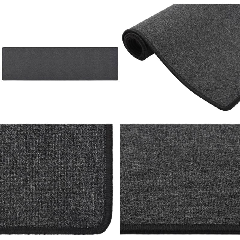 Teppichläufer Anthrazit 80x300 cm - Teppichläufer - Anthrazit - Nadelvlies - Polypropylen - Wohnzimmerteppich - Home & Living