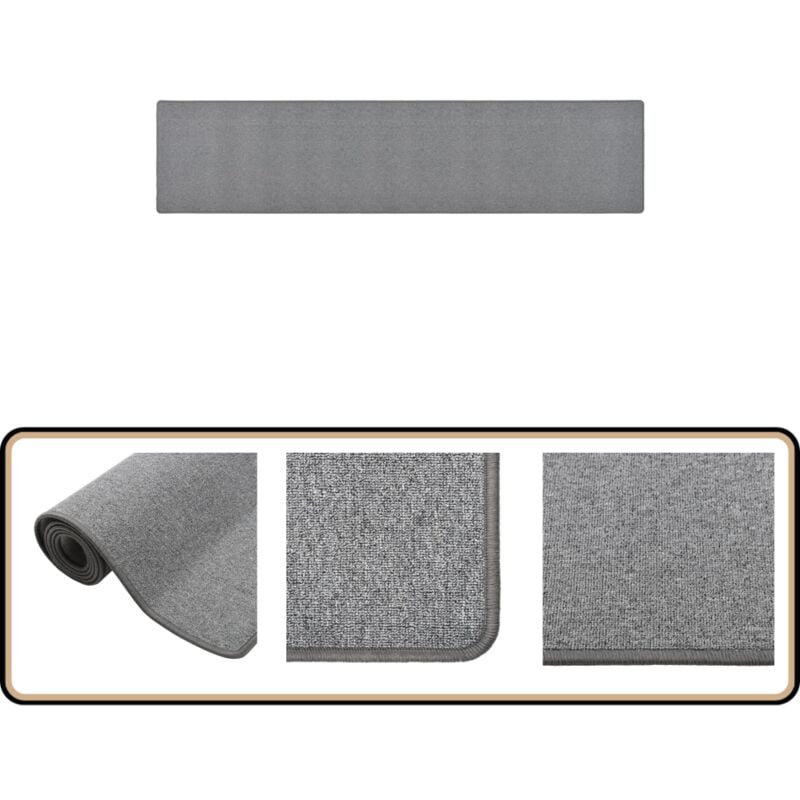 Teppichläufer Dunkelgrau 80x400 cm - Teppichläufer - Dunkelgrauer Teppich - Wohnzimmerteppich - Schlafzimmersteppich - Flurreinrichtung