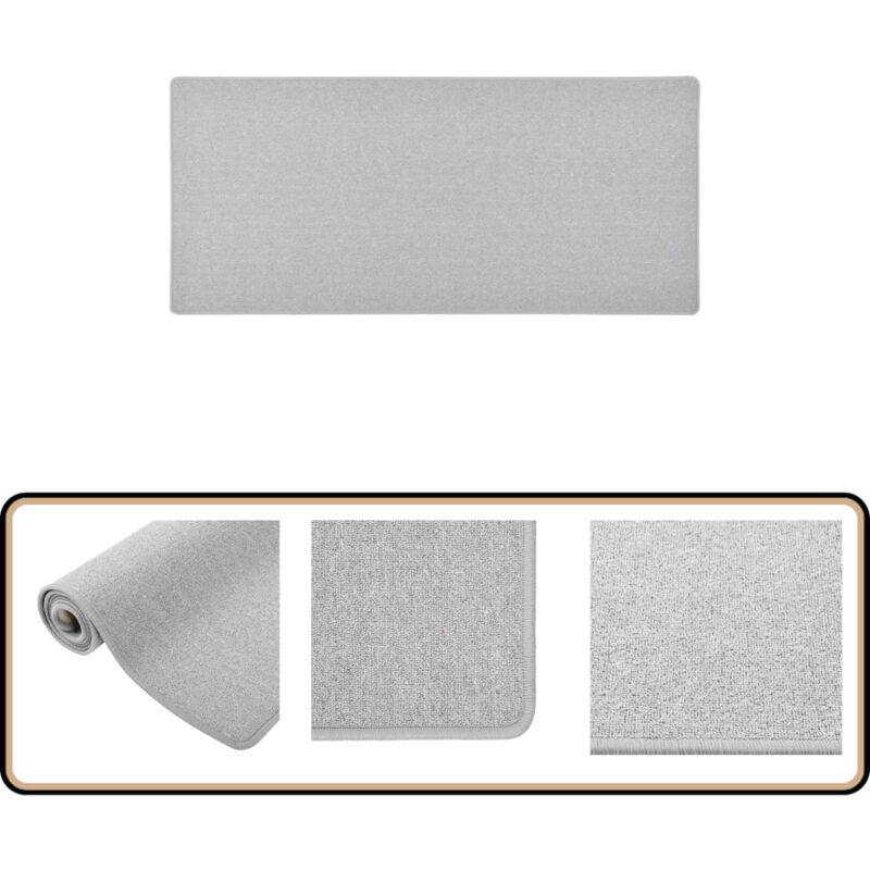 Teppichläufer Hellgrau 50x100 cm - Teppichläufer - Grau - Hellgrau - Wohnzimmer - Schlafzimmer